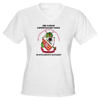 3IB - A01 - 04 - 3rd Intelligence Battalion with Text - Women's V-Neck T-Shirt - Click Image to Close